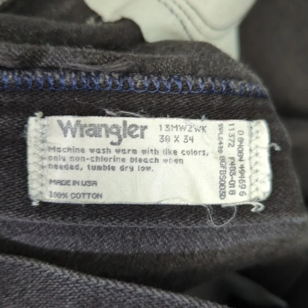 Wrangler VTG Jeans Men's 38x34 Fits 36x33 Black 13MWZ Cowboy Cut Made In USA